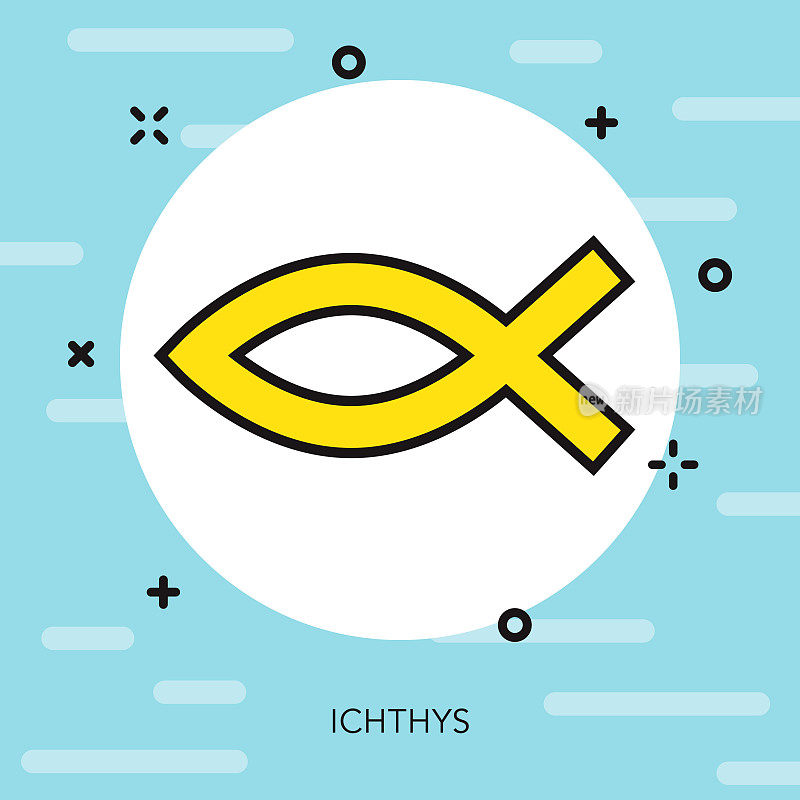 Ichthys Christian Thin Line Icon
